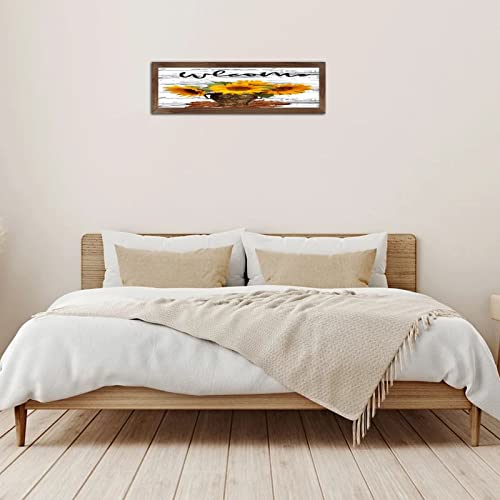 Bois vieilli Welcome Tournesol décoration murale de table - 4