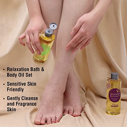 Bath Oil - Autumn Shower Body Oil With Sweet Almond Oil, Jojoba Oil And Shea Butter, Lavender & Coconut Shower Oils Mother's Day Gift For Women Dry Skin, Bath And Body Gift Set 17.6 Fl Oz (Pack Of 2) #TOP5