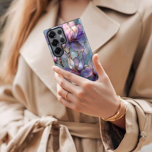 ZHUXUXITT Magnetic Case for Samsung Galaxy S26 Plus,Purple Lotus Floral Case [Compatible with Magsafe] Design,Dual Layer Soft TPU Hard PC Bumper Phone Case Case for Men Women by ZHUXUXITT - Used condition - Image 5