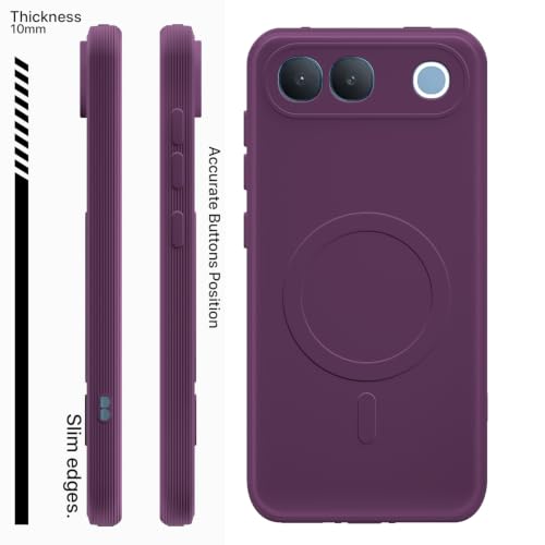 Image of Outlouders Back Cover for Vivo S2 5G | Soft Matte Silicone | Slim Fit | Magnetic-Safe Logo Design (Magnetic-Safe Not Compatible) | Shockproof | Camera Protection Bumper Case (Purple)