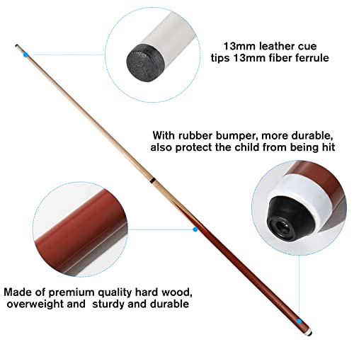 Hmqq 58" 2 -Pieces Professional Billiard Cue Sticks Heavy Duty 20Oz Hardwood Pool Queue Stick With 13Mm Tip,Coffee Color,Set Of 2 #TOP5