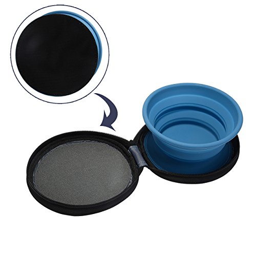 Mogoko Food-Grade Silicone Collapsible Dog Bowl Set, BPA­ Free Expandable Pet Food Water Feeding Cup Dish with Case for Outdoors Travel Camping Hiking（2 Pack） - Thumbnail 6