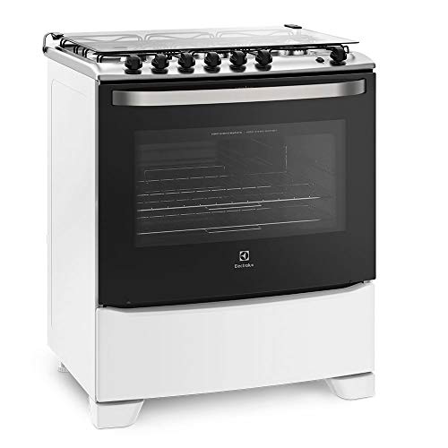 Fogão de piso 76UB6 branco com queimadores potentes e porta Full Glass