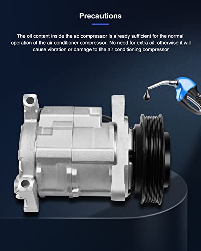 Eccpp A/C Compressor With Clutch 2001-2007 Fit For D-Odge Grand Caravan 3.3L 3.8L 2000 For P-Lymouth Grand Voyager 3.3L Co 29001C #TOP6