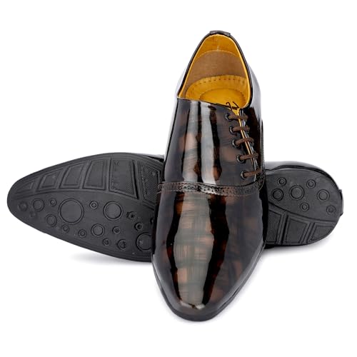Image of GAUTAMFIT Men's Formal Classic Derby Lace-Up Formal Shoes for Office, Party,Wedding | Dress Shoes | Extra Cushioning Insole | Lightweight & Comfortable Stylish Shoes