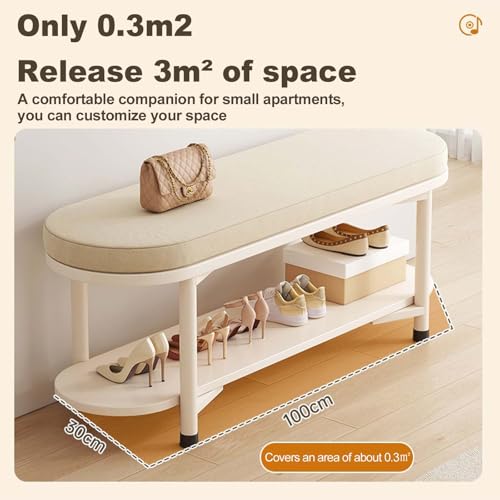 Étagère à chaussures de style moderne rembourrée et meuble compact 100cm - 3