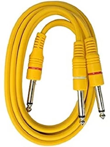 Dual Mono 6.35 mm P38 Male to 1 Mono 6.35 mm P38 Male Audio Cable for Guitar, Dj Console, Microphone, Amplifier, Mixers (Yellow, 1.8 M)-picture-32