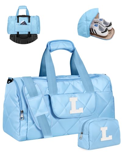 Elilier Gifts for Women Birthday Unique, Monogram Travel Bag, Letter L