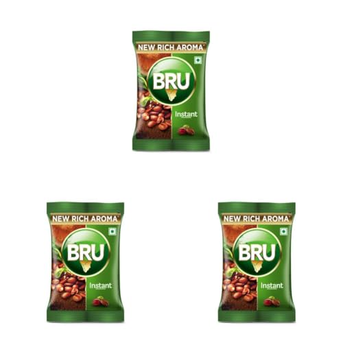 Image of Bru Instant | Aromatic Coffee From South Indian Plantations | Premium Blend of Robusta & Arabica Beans For a Rich Coffee Experience | 50 gram Pack, Packet (Pack of 3)