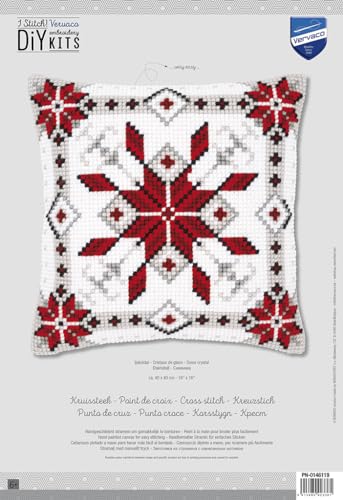 Coussin point de croix Crystal de Neige Vervaco pour vos soirées cocooning - 3