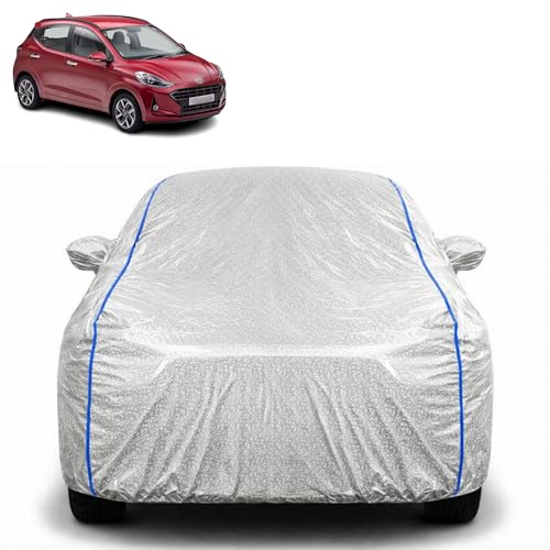 Image of Waterproof Car Cover for Hyundai Grand i10 | All Weather Protection | UV Resistant & Dustproof | Soft Cotton Lining to Prevent Scratches | Triple Stitched with Mirror Pockets & Elastic Hem