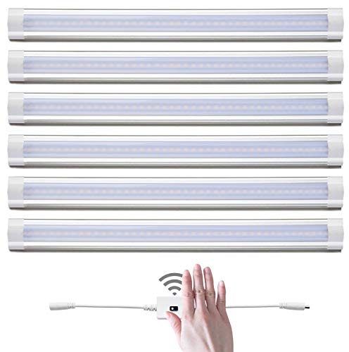 Preisvergleich Produktbild LAMPAOUS Led Schrankbeleuchtung Dimmbar Neutralweiss Lichtleiste Sensor Licht Handwellschalter 6x4W insgesamt 24W für Nachtlicht Kleiderschrank Unterbauleuchten Küchenlampen Kabinett Garage 6er Pack