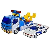 Lihgfw Straßenaufzieher kombiniert Technischer Fahrzeuganhänger Highway Rettungsfahrzeug Kinderspielzeug Inertial Engineering Fahrzeug Modell 24 cm (Color : Blau)