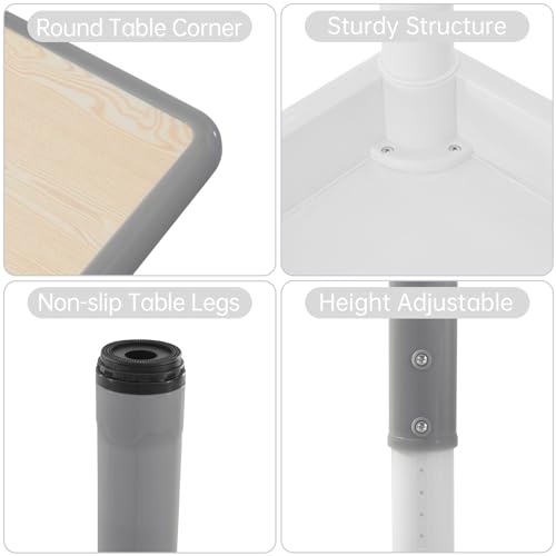 image for CuFun Kids Table and 2 Chairs Set, Height Adjustable Toddler Table and