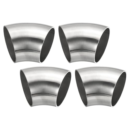 PATIKIL 4Pcs 45 Degree Mandrel Bend Elbow 48mm OD Steel Exhaust Elbow