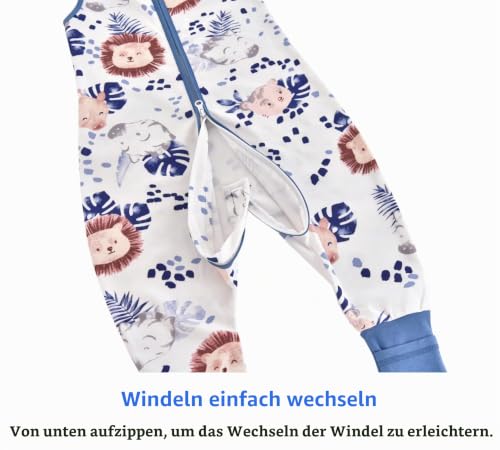 Chilsuessy Baby Sommerschlafsack mit Füßen 0.5 Tog Kleine Kinder Schlafsack mit Beinen Unwattiert 100% Baumwolle Schlafstrampler für Jungen… – Ansicht 6