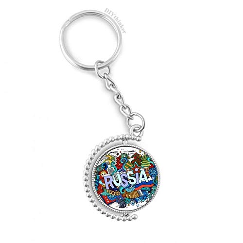 Porte-clés rotatif multicolore design casino russe | Matériau durable et finitions soignées