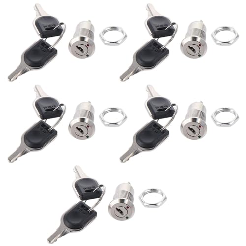 AllGIFT 5pcs12mm On/Off Metal Key Lock Switch Key Switch Lock Maintained Latching Key Switch