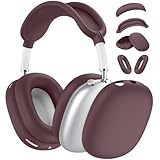 Picture of [4 in 1] Silicone Case Cover for AirPods Max USB-C (2024), Anti-Scratch Sweat-Proof Ear Pad Case Cover/Ear Cups Cover/Headband Cover Accessories Silicone Protector for AirPods Max (Burgundy)