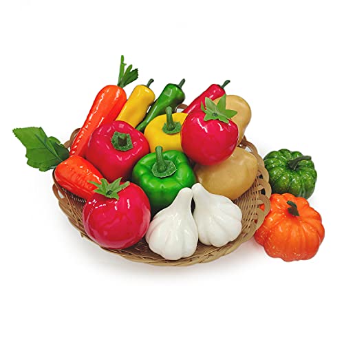 Lorigun 16 Pieces/Set Artificial Vegetables Simulation Vegetables Decoration Kitchen Home Decor Realistic Fake Vegetables Decor Set Photo Props #TOP3