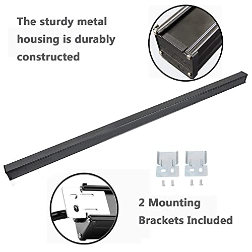 16 Outlets Heavy Duty Metal Socket Power Strip,Oviitech 15-Foot Long Extension Cord With Circuit Breaker. Mounting Brackets Included,Workshop/Industrial Use, Etl Certified，Black #TOP1