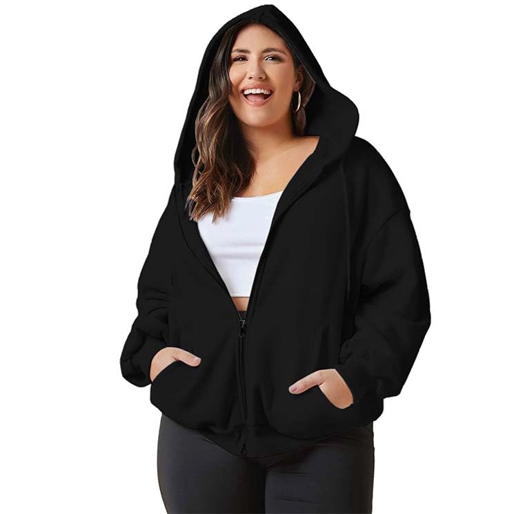 funky monkey Plus Size Loose FIT Womens Zip UP Hoodie Sizes Till 5XL-picture-46