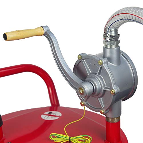 STKUSA Stark 35-Gallon Portable Fuel Transfer Gas Can Caddy Storage Tank Crank Pump 35 Gal-Capacity Pump w/Wheel