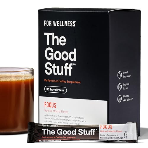 For Wellness The Good Stuff™ Focus Blend (30 Stick Packs), Non-Dairy Coffee Supplement – Stimulates Cognitive Function & Mental Clarity