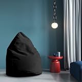 Lumaland Luxury ogromny worek do siedzenia XXL z tkaniny mikrowelurowej, worek do siedzenia w pomieszczeniach w różnych rozmiarach i kolorach XL | Ø 40-45 cm Xl - Schwarz