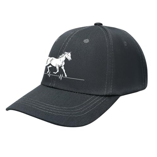 Horse Print Baseball Cap Dad Hat Adjustable Size Trucker Caps for Outdoor Activities All Seasons Dark Gray-style