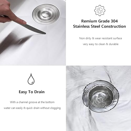 Image of 15 Drop In Bar Sink, 16 Guage Stainless Steel 13x15x9 Wet Bar Prep RV Outdoor Small Kitchen Sink Topmount Single Bowl with Drain