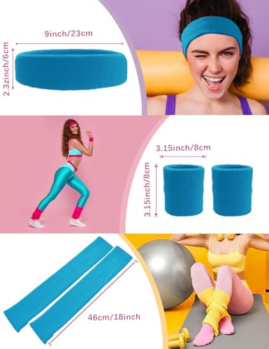 Image of v28 Neon Leg Warmers Set for women Headband Sweatbands Wristbands 80s 90s Pink Running Fanny 80's Plus Size Costumes Pack