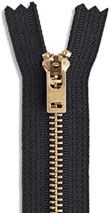 Amazon.com: 7 inch Metal Zipper Black 7” Gold Brass Metal Heavy Duty ...