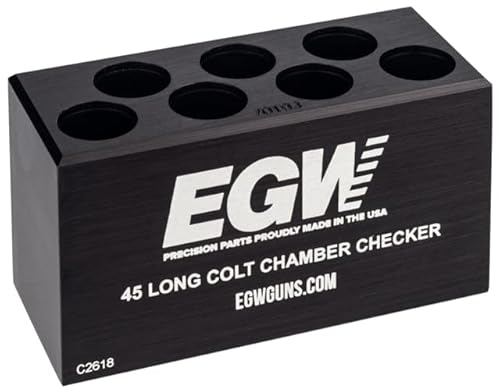 Evolution Gun Works Ammo Chamber Checker, 45 Long Colt 7-Hole, 6.2in, Aluminum, Matte Black 70193