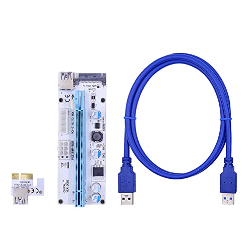 CEKGDB 10.0pcs LED Ver008S PCI-E��LED���C�U�[�J�[�h PCIe 1x 16x Extender 6��0cm 100cm USB 3.0�P�[�u��4�s��6�s�� sat�d�� g�z�v(1M)