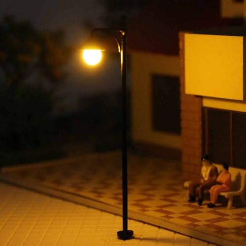 10Pcs Model Railway LED Lamps, 65Mm Gauge H0 00 N Scale Model Railway Led Lamppost Lamps Street Lgihts, Lamppost Lamps For Rail & Building Layout, Miniatures Sand Table Accessories
