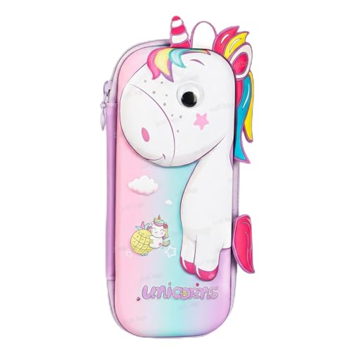 Image of Zest 4 Toyz Unicorn Pouch for Girls Pencil Box 3D Cute Pencil Pouch School Supplies Stationary Items Pencil Case Multi-Purpose Stationery Organizer Gifts Birthday (Pack of 1) Random Color