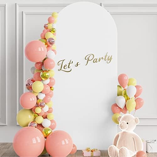 Wokceer 6FT Wedding Arch Cover Spandex Fitted Wedding Arch Stand Covers Round Top Chiara Arch Backdrop Cover for Birthday Party Ceremony Banquet Decoration White - 2