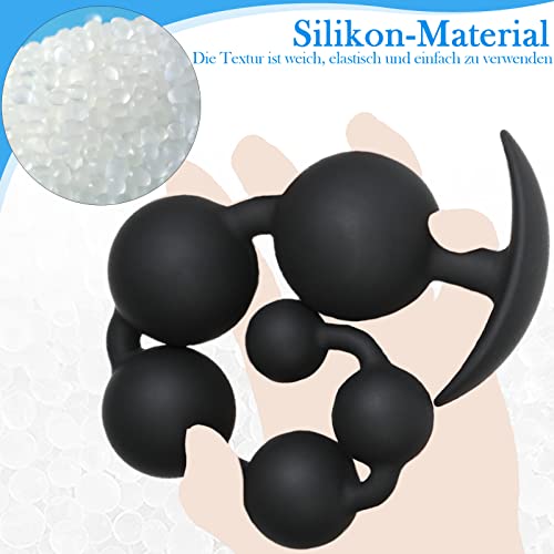 BDSMAGE Silikon Analkugeln Buttplug mit 6 Kugeln, Analplug Analkette mit Anal beads für Männer und Frauen, Extra Lang Anal Dildo Anal Hook Anus Masturbator Sex Toy Sexspielzeug (XL)