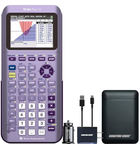 Texas Instruments TI-84 Plus CE Graphing Calculator, Infinitely Iris | Color Screen, Built-in Apps, Included Software, Test-Permitted, for Math, Science and Finance | Signature Series Bundle
