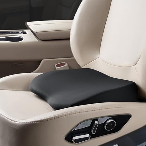 Rngwxoe 2-In-1 Keilkissen Auto Sitzkissen Fahrersitz oder Lendenkissen - 9 cm Weich Memory Foam Autositzkissen - Komfort Autokissen Sitzkeilkissen für Auto und LKW, Schwarz