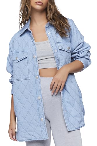 Forever 21 Women's Quilted Dolphin-Hem Shacket