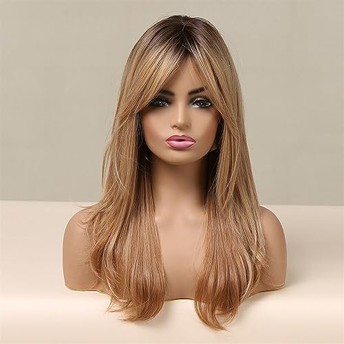 Remplacer des cheveux clairsemés grâce à la perruque blonde longue dégradée