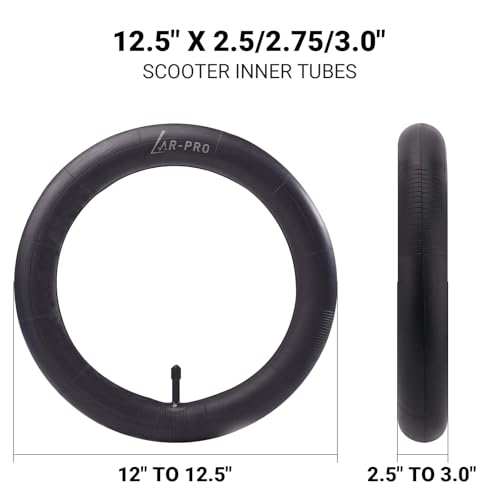 Image of 12.5 x 2.5 /2.75 /3.0 Scooters Replacement Tubes Inner Tube with TR13 Stem for Razor Pocket Mod (Bella, Betty, Bistro, Daisy, Hannah, Sweet Pea), Currie, and Schwinn GT