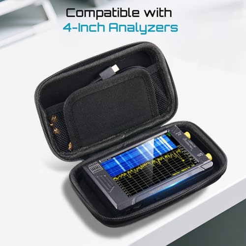 Seesii 4-Zoll Schutzetui für NanoVNA-H4 & TinySA Ultra: Eva-Hartschalen-Tasche mit passgenauem Schaumstoff für Antennen- und Spektrumanalysator, wasserdichtes stoßfestes Design mit Trageriemen