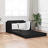 Runheo Schlafsofa Schwarz 124 x 71 x 78 cm Kunstleder, Klappsofa für Gästezimmer, Wohnzimmer...