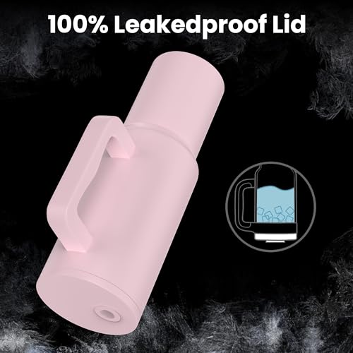 Image of enem Tumbler, Rose Whisper, Insulated Premium Vacuum Leak Proof Stainless Steel Travel Mug with Handle, Lid & Straw, 1.2L for Coffee, Iced Tea, or Water