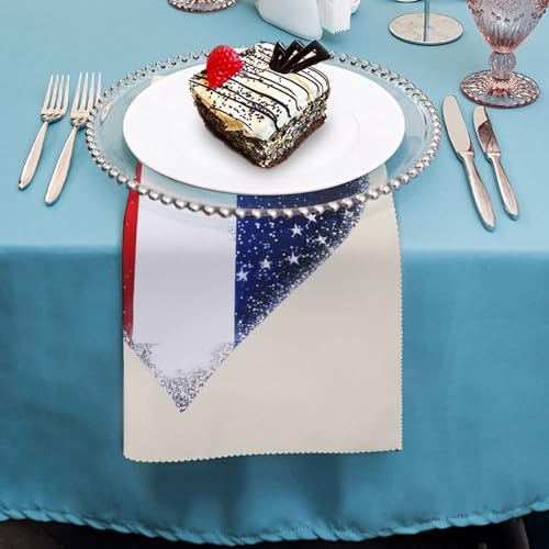 Servilletas de tela suaves y lavables con diseño de corazón tricolor francés 5