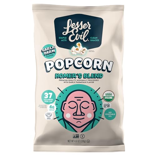 LesserEvil Organic Homer's Secret Blend Popcorn, 4.6 OZ - image 1