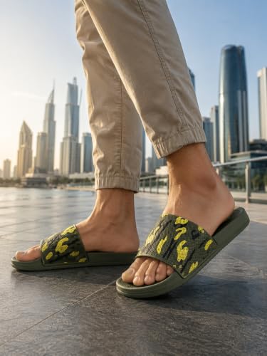 Image of TRV Classic Ultra Soft Sliders /Slippers with Cushion FootBed for Boys & Girls | Comfortable & Light Weight | Stylish & Anti-Skid | Waterproof & Everyday Flip Flops for Boys& Girls jungle